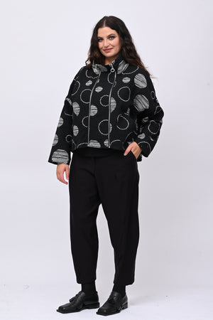 Giacca doppia zip cerchi - Nero
