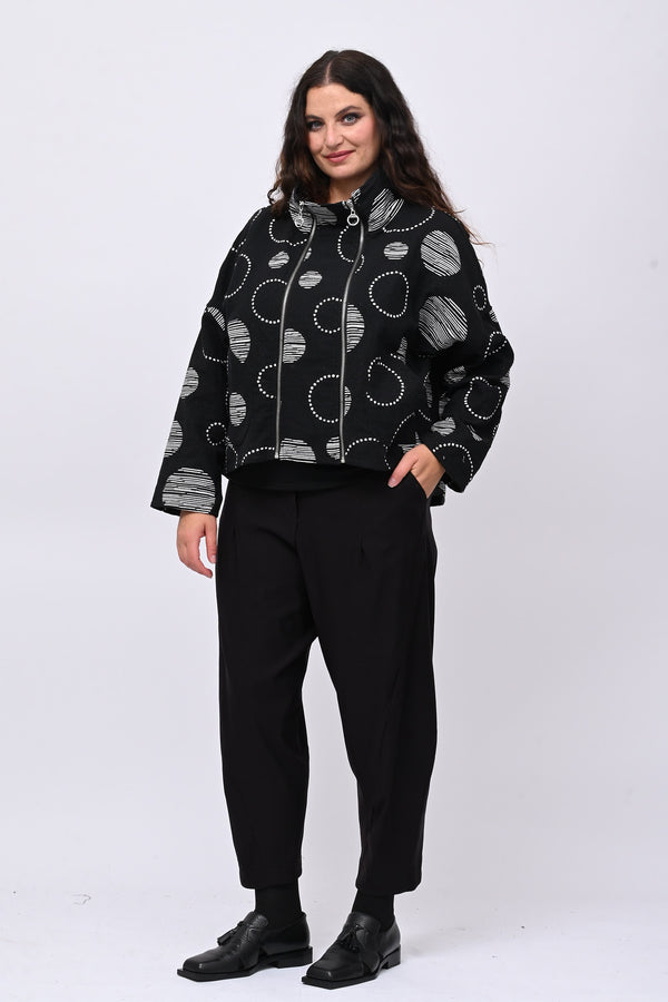 Giacca doppia zip cerchi - Nero