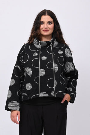 Giacca doppia zip cerchi - Nero