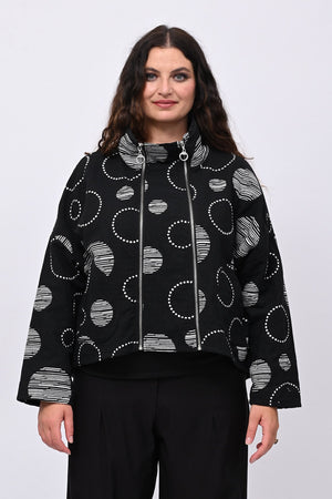 Giacca doppia zip cerchi - Nero