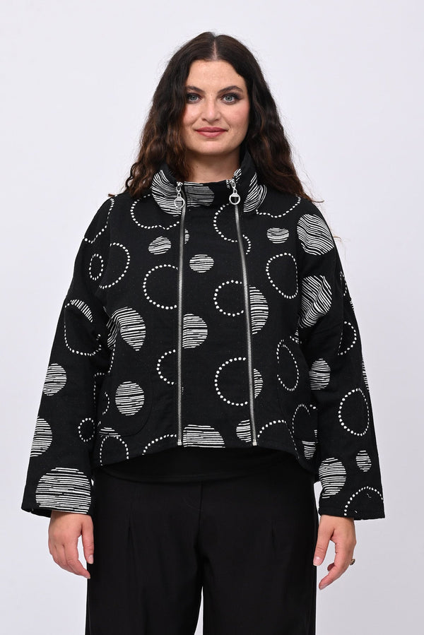 Giacca doppia zip cerchi - Nero