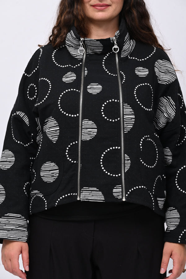 Giacca doppia zip cerchi - Nero