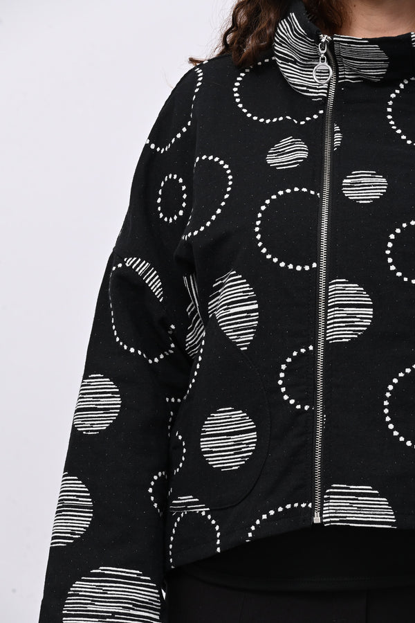 Giacca doppia zip cerchi - Nero