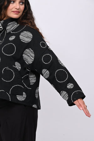 Giacca doppia zip cerchi - Nero