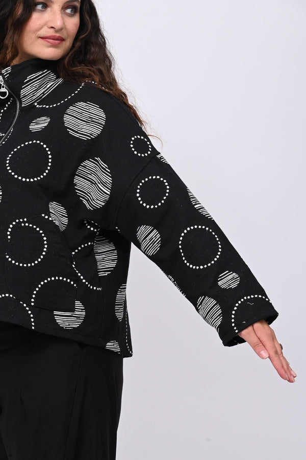 Giacca doppia zip cerchi - Nero