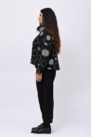Giacca doppia zip cerchi - Nero