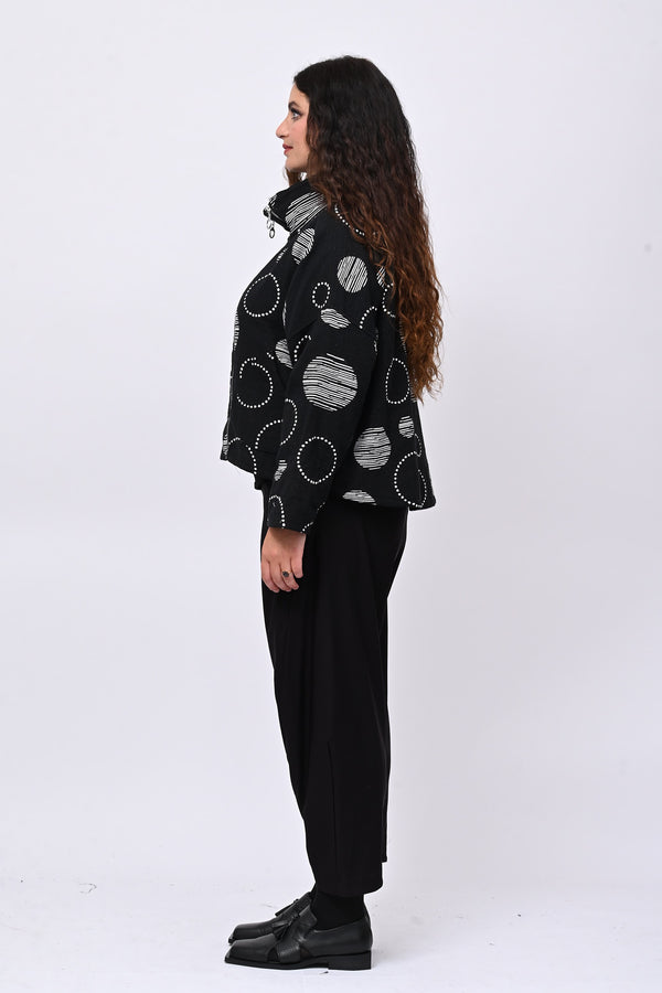 Giacca doppia zip cerchi - Nero