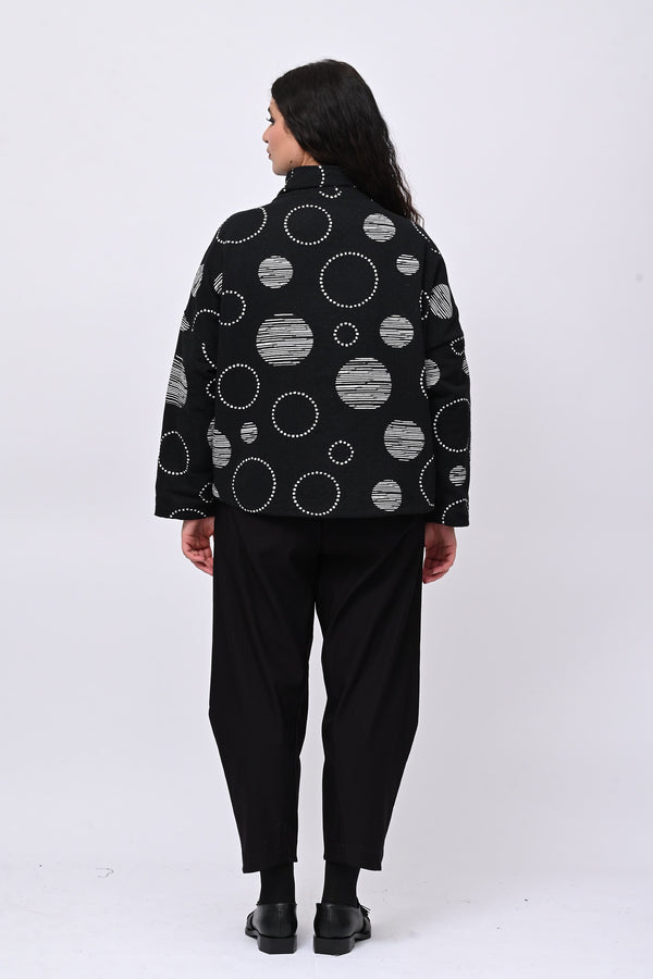 Giacca doppia zip cerchi - Nero