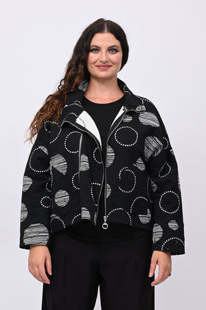 Giacca doppia zip cerchi - Nero
