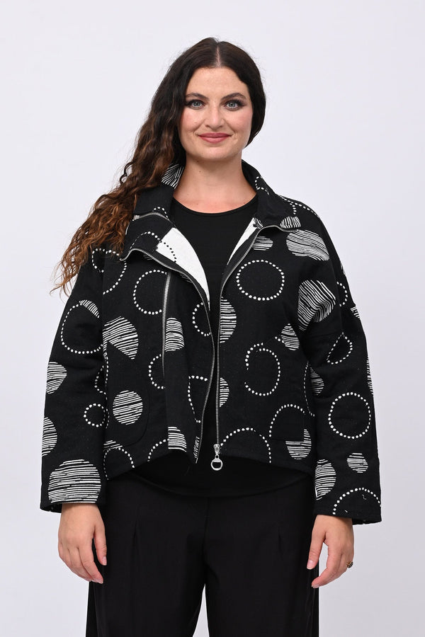 Giacca doppia zip cerchi - Nero
