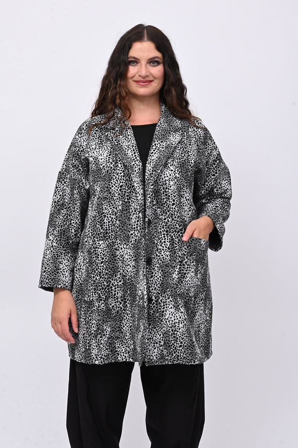 Cappotto over animalier - Grigio
