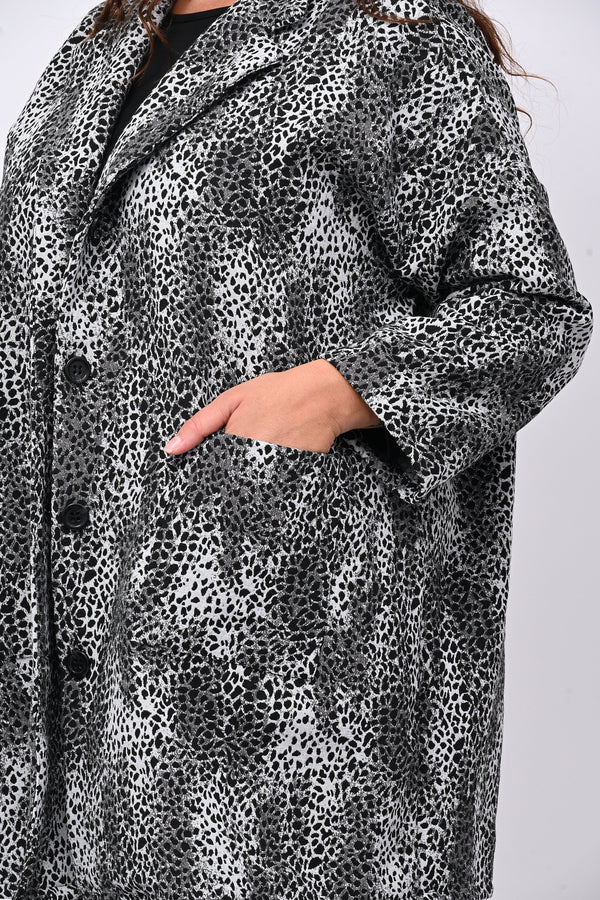 Cappotto over animalier - Grigio
