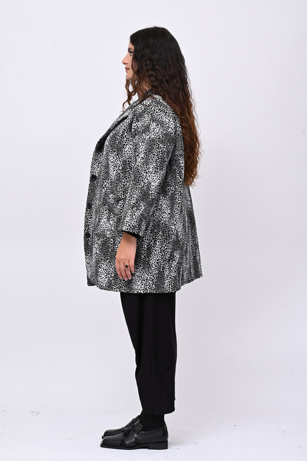 Cappotto over animalier - Grigio