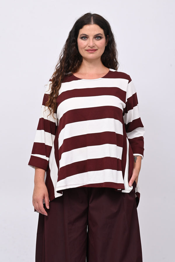 Maglia righe ruota - Vino