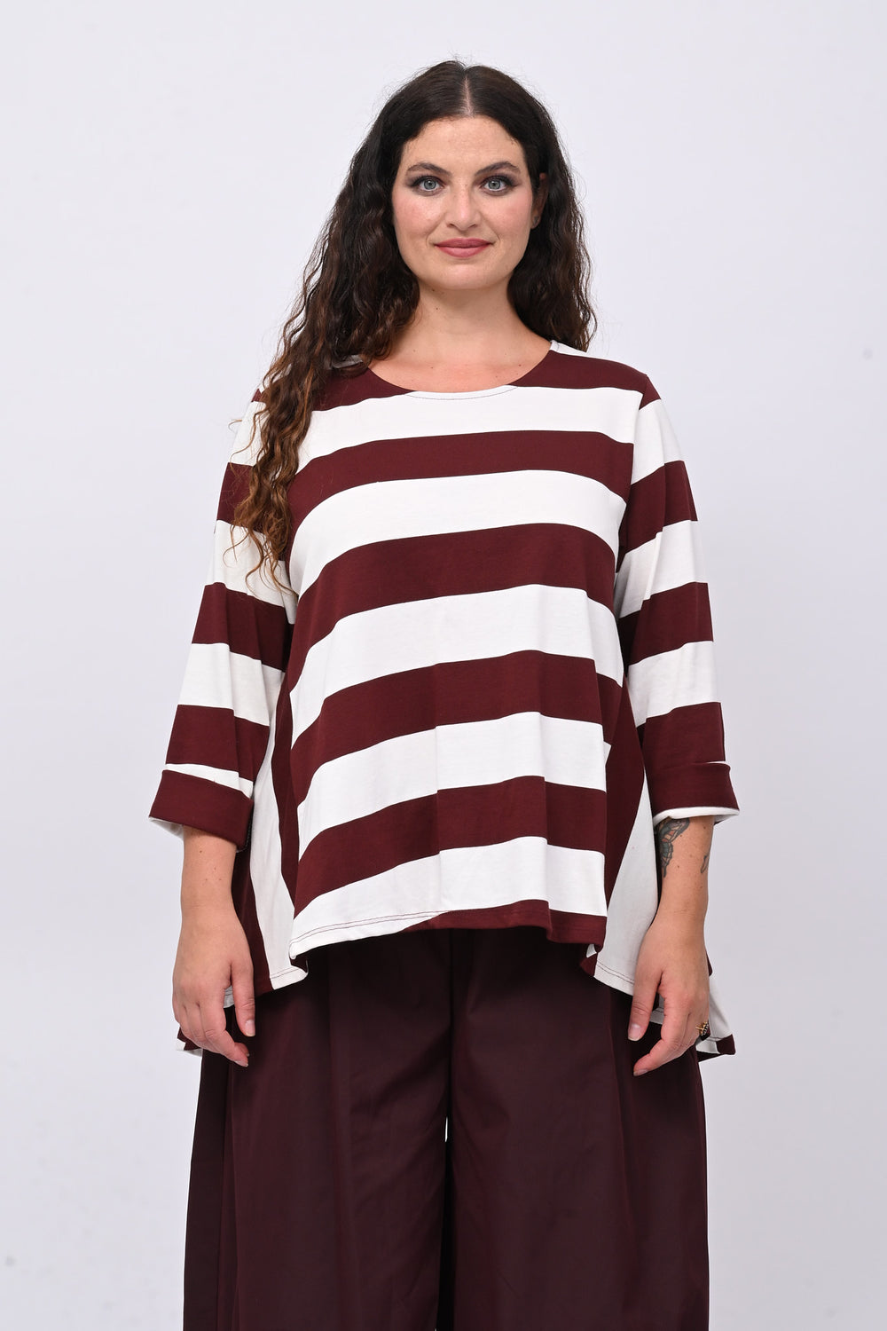 Maglia righe ruota - Vino