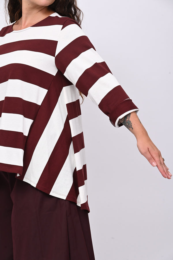Maglia righe ruota - Vino