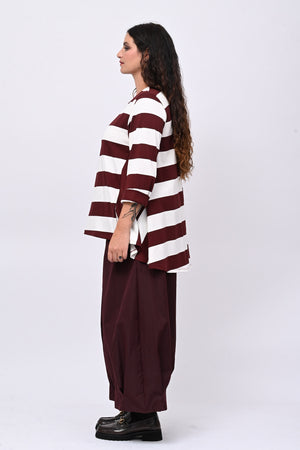 Pantalone tecnico crop - Melanzana