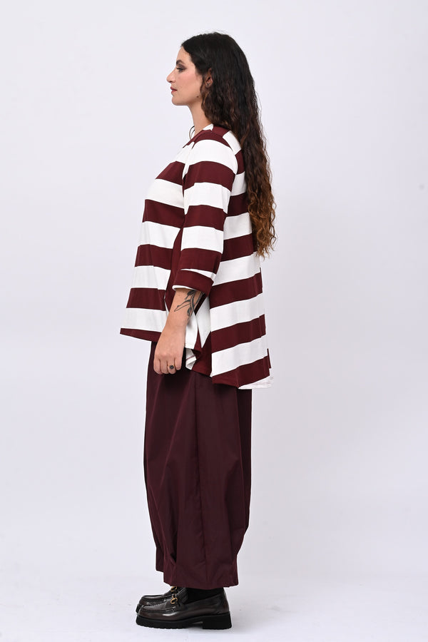 Pantalone tecnico crop - Melanzana