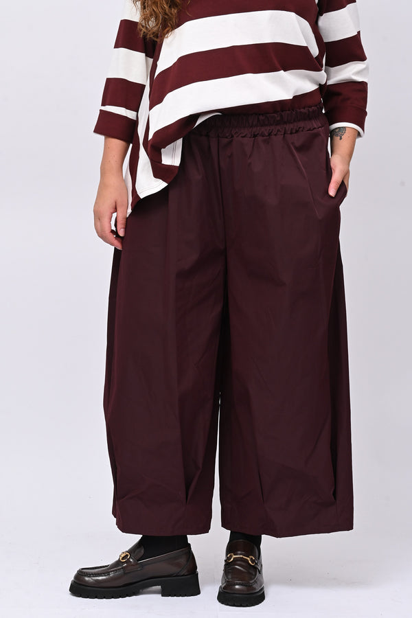 Pantalone tecnico crop - Melanzana