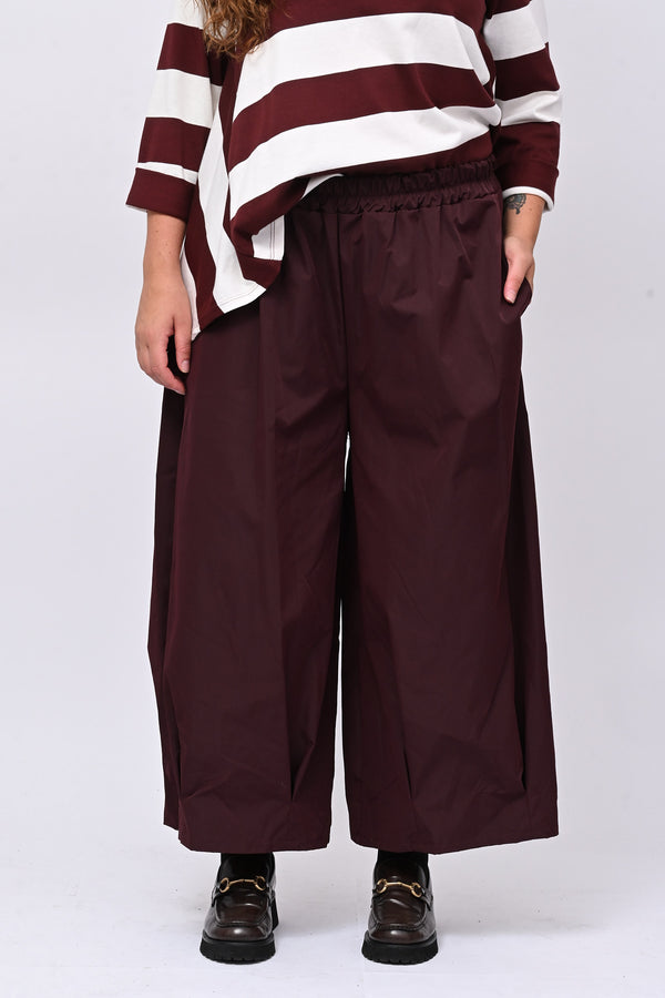 Pantalone tecnico crop - Melanzana