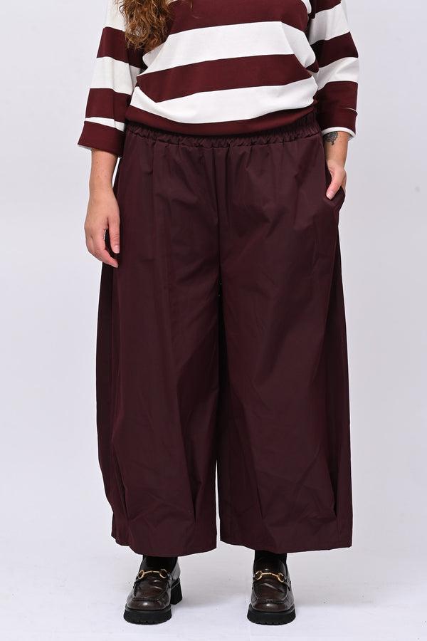 Pantalone tecnico crop - Melanzana