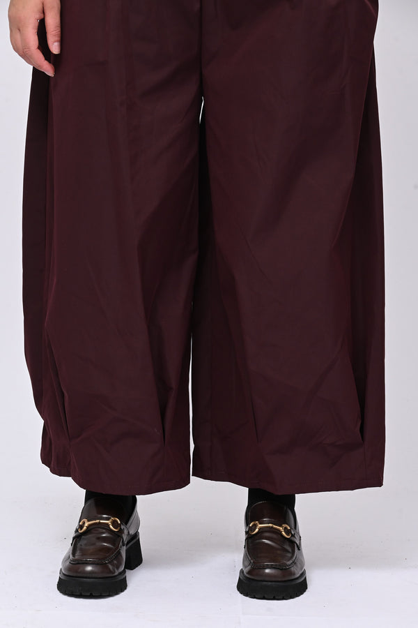 Pantalone tecnico crop - Melanzana