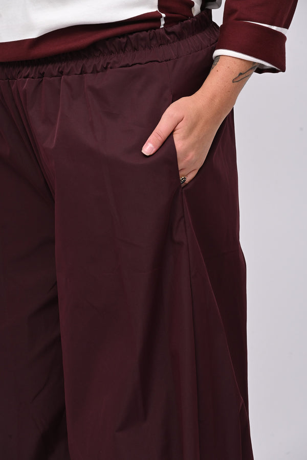 Pantalone tecnico crop - Melanzana