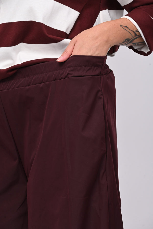Pantalone tecnico crop - Melanzana