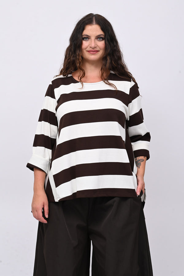 Maglia righe ruota - Moro