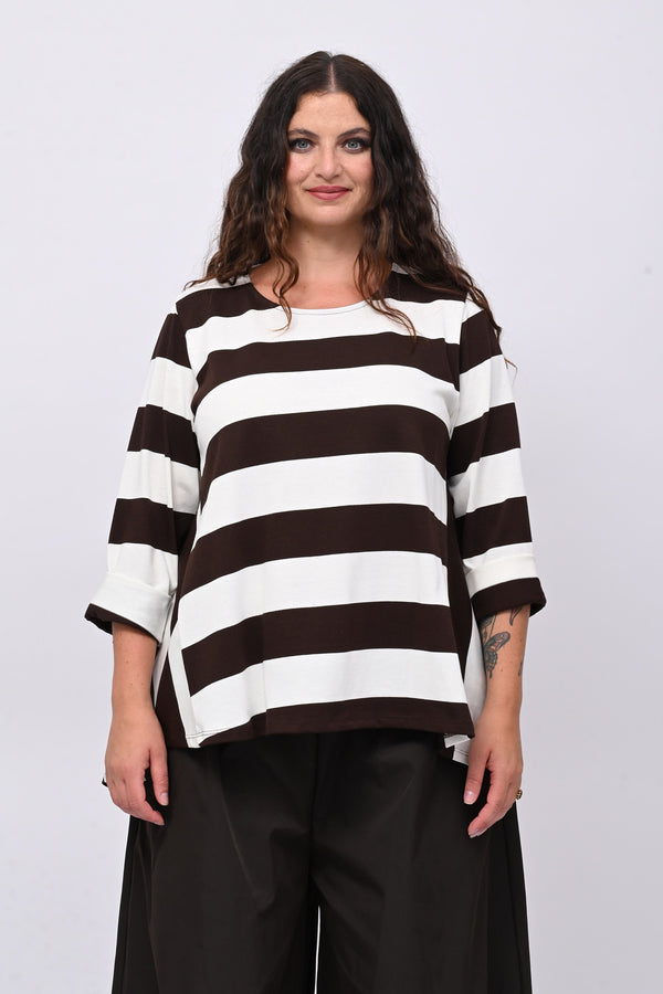 Maglia righe ruota - Moro