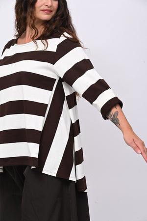 Maglia righe ruota - Moro