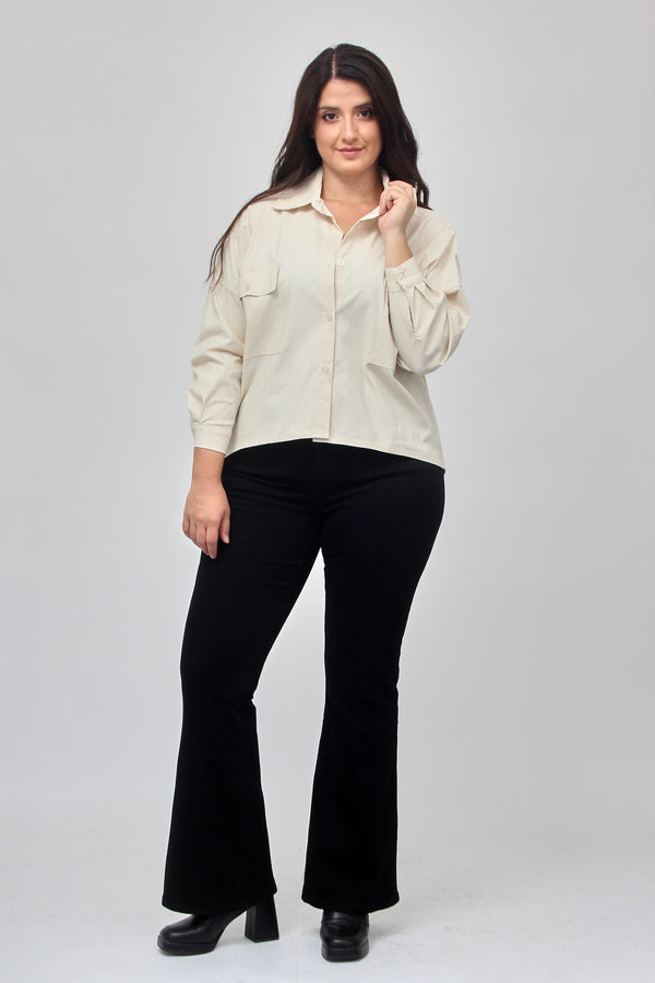 Camicia crop bengalina - Burro