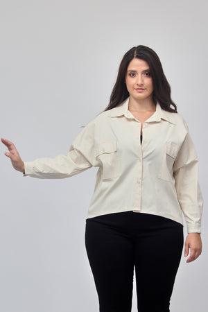 Camicia crop bengalina - Burro