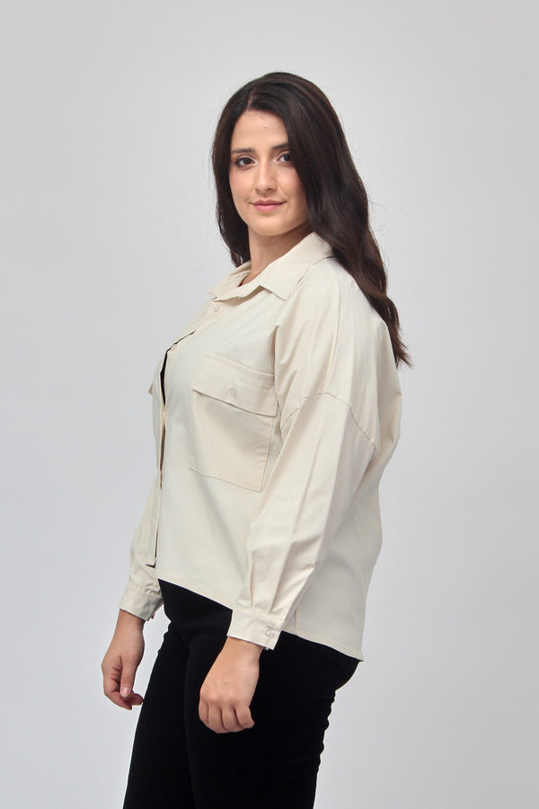 Camicia crop bengalina - Burro