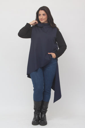 Gilet anello asimmetrico - Blu