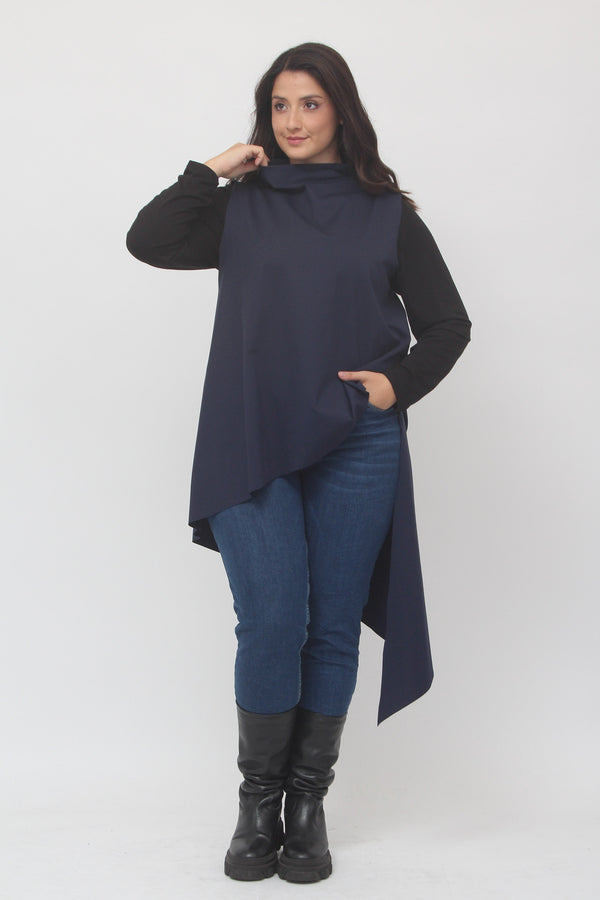 Gilet anello asimmetrico - Blu