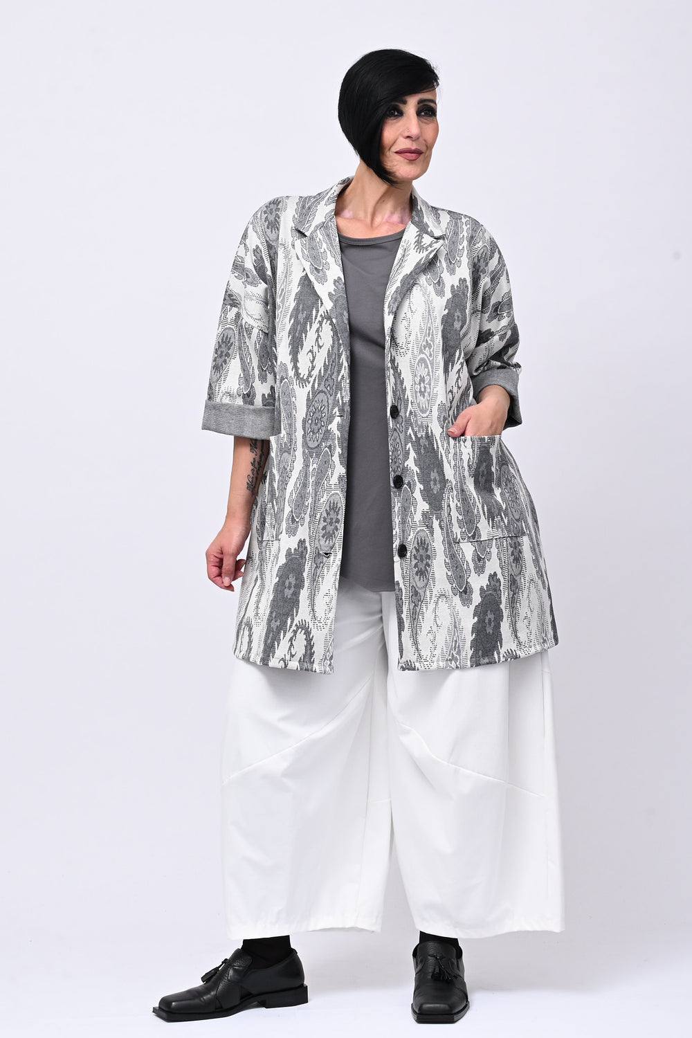 Cappotto jersey cashemire - Bianco