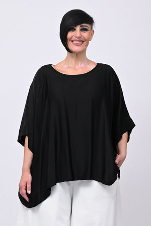 Blusa over raso - Nero
