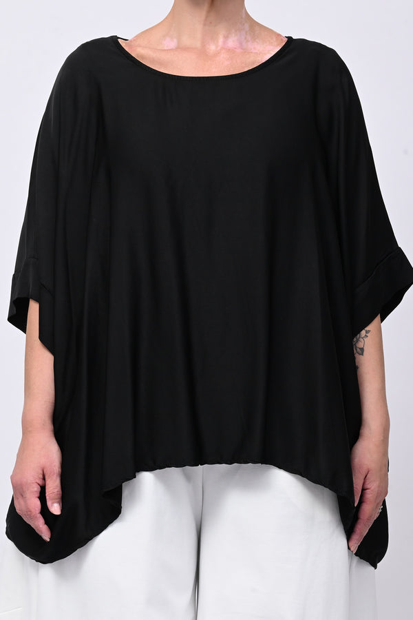 Blusa over raso - Nero