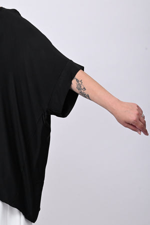 Blusa over raso - Nero