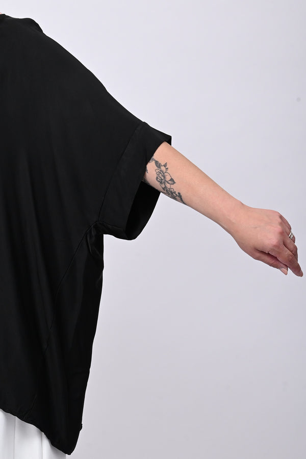 Blusa over raso - Nero