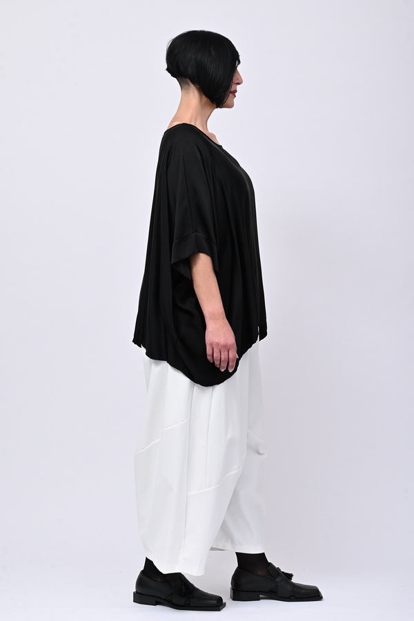 Blusa over raso - Nero
