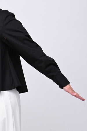 Camicia crop maxi strass - Nero