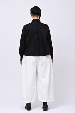 Camicia crop maxi strass - Nero