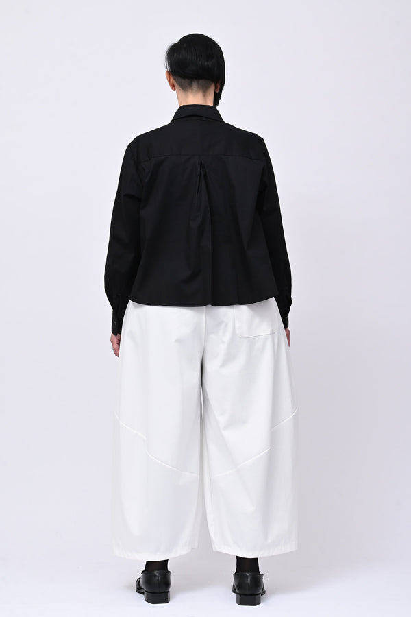 Camicia crop maxi strass - Nero