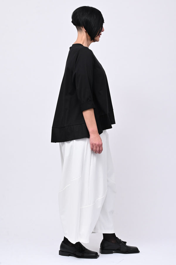 Maglia cotone bordo - Nero