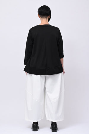 Maglia cotone bordo - Nero