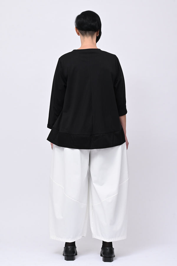 Maglia cotone bordo - Nero