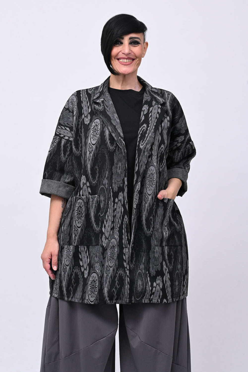 Cappotto jersey cashemire - Nero