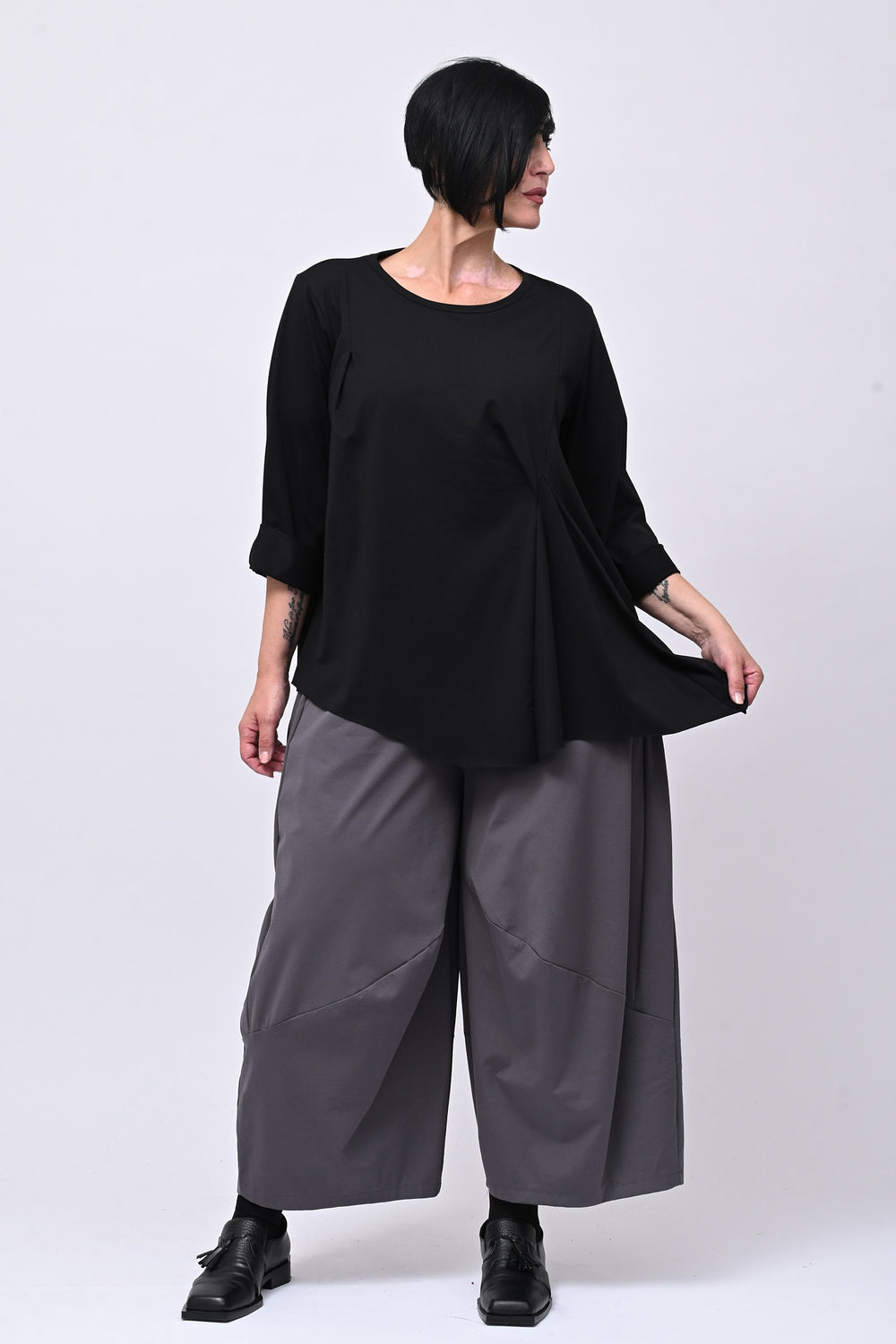 Maglia arriccio punta - Nero